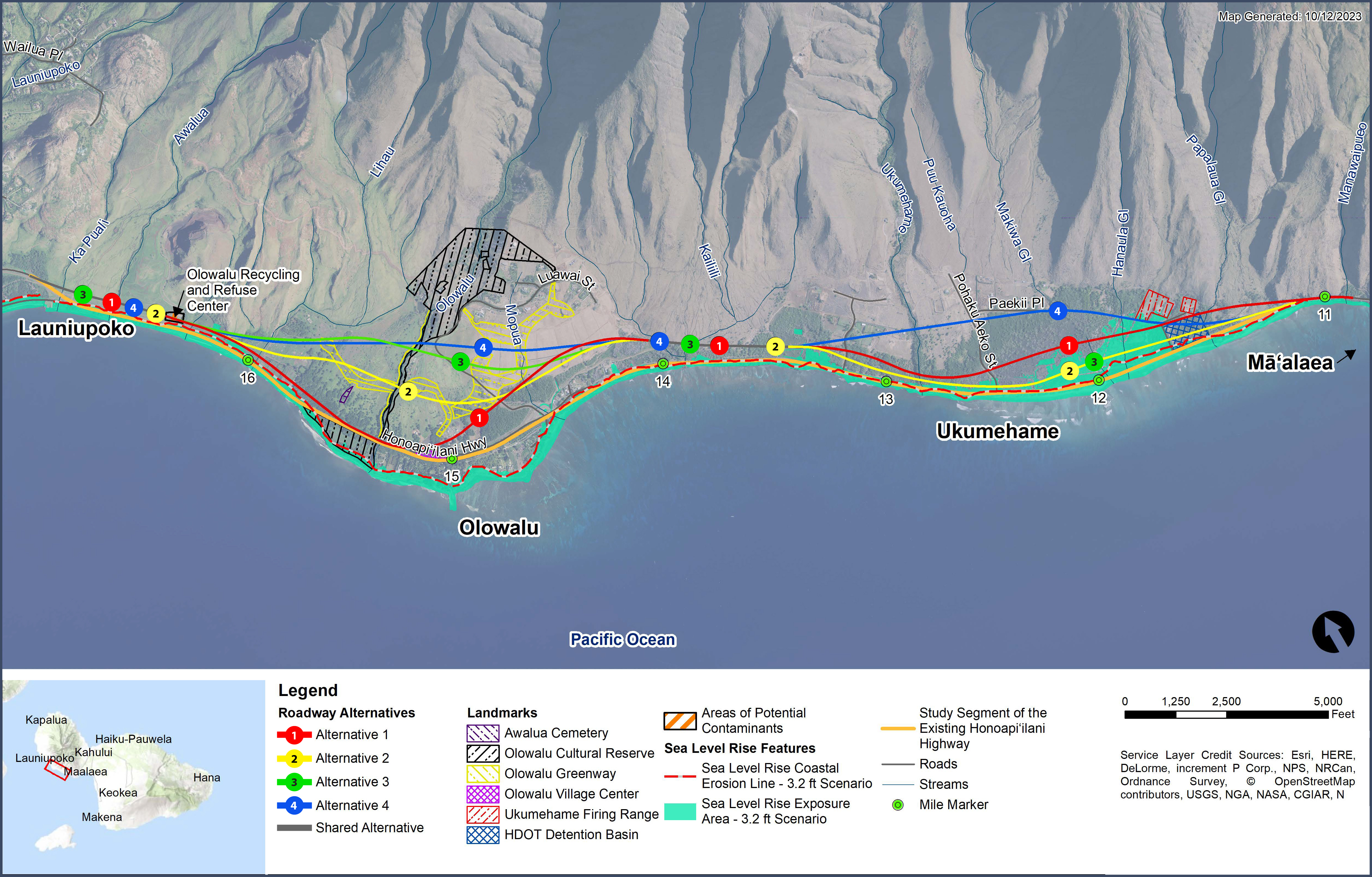 Honoapiilani Project Area Alternatives Map (October 2023) Honoapiilani Project Area Alternatives Map (October 2023)