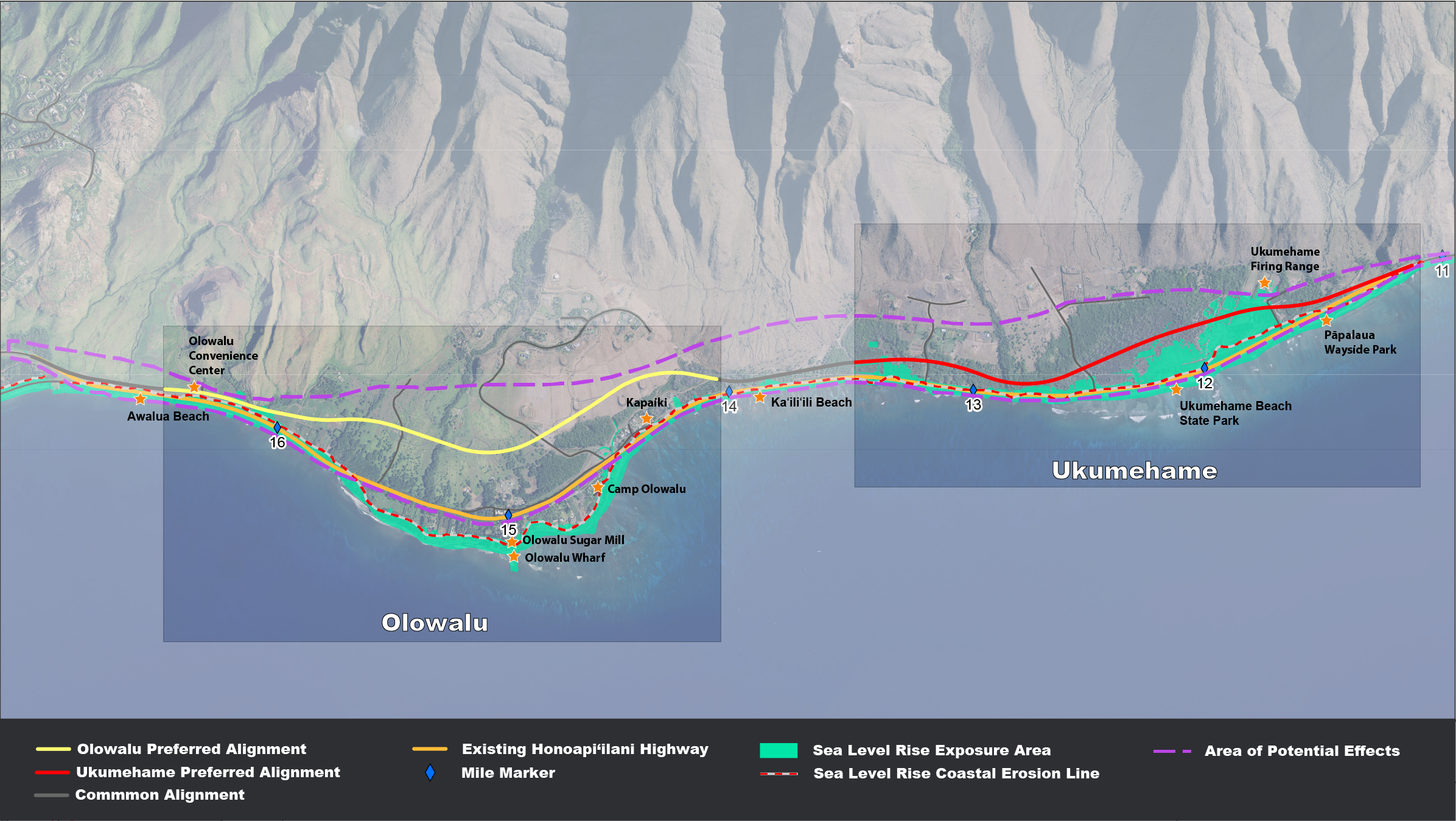 Honoapiilani Project Area APE Preferred Alternative Map (March 2025)